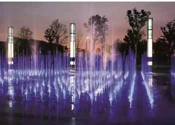 Square Music Fountain of Qinglongwan Central Town, China, 2021