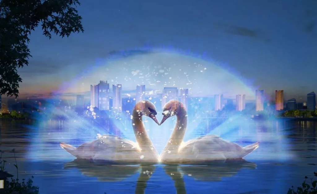 Fonte com projeção em tela de água na Malásia: uma experiência inovadora com cortina de água digital 1 digital water curtain