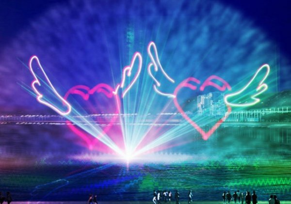 water screen projection