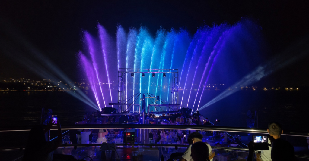 Cyprus cruise ship digital fountain